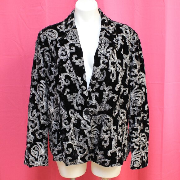 Chico's Jackets & Blazers - #557B Chico's Black & White Patterned Dress Jacket Size 3 (16)